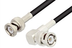 BNC Male to BNC Male Right Angle Cable 48 Inch Length Using RG58 Coax