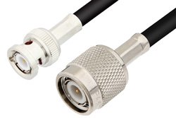 TNC Male to BNC Male Cable 60 Inch Length Using 75 Ohm RG59 Coax