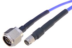 SMA Male to N Male Cable 12 Inch Length Using PE-P141 Coax with HeatShrink, LF Solder