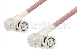 BNC Male Right Angle to BNC Male Right Angle Cable 12 Inch Length Using RG142 Coax