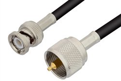 UHF Male to BNC Male Cable 60 Inch Length Using RG58 Coax