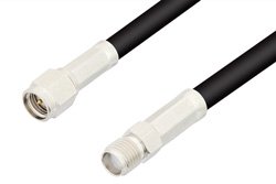 SMA Male to SMA Female Cable 6 Inch Length Using 53 Ohm RG55 Coax