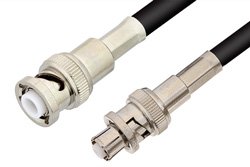MHV Male to SHV Plug Cable 36 Inch Length Using 75 Ohm RG59 Coax, RoHS