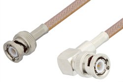 BNC Male to BNC Male Right Angle Cable Using RG400 Coax