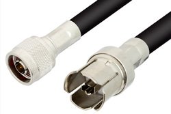 N Male to GR874 Sexless Cable 12 Inch Length Using RG214 Coax