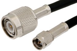 SMA Male to TNC Male Cable 24 Inch Length Using RG58 Coax