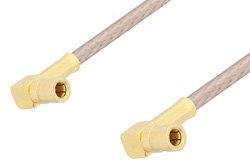 SSMB Plug Right Angle to SSMB Plug Right Angle Cable 36 Inch Length Using RG316 Coax, RoHS