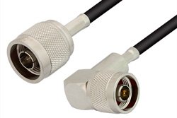 N Male to N Male Right Angle Cable 12 Inch Length Using RG223 Coax