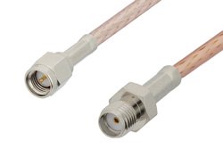 SMA Male to SMA Female Cable 12 Inch Length Using RG316-DS Coax, RoHS