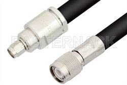 SMA Male to TNC Male Cable 12 Inch Length Using RG214 Coax, RoHS