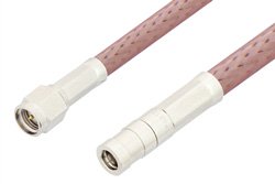 SMA Male to SMB Plug Cable 12 Inch Length Using RG142 Coax, RoHS