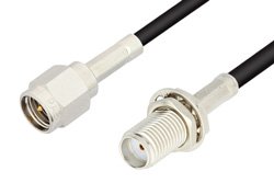 SMA Male to SMA Female Bulkhead Cable Using RG174 Coax