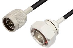 N Male to 7/16 DIN Male Cable 12 Inch Length Using RG58 Coax
