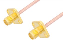 SMA Female 4 Hole Flange to SMA Female 4 Hole Flange Cable 18 Inch Length Using RG405 Coax, RoHS