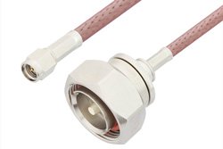 SMA Male to 7/16 DIN Male Cable Using RG142 Coax, RoHS