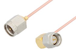SMA Male to SMA Male Right Angle Cable 12 Inch Length Using PE-047SR Coax, RoHS
