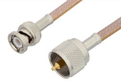 UHF Male to BNC Male Cable Using RG400 Coax, RoHS