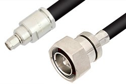 SMA Male to 7/16 DIN Male Cable 12 Inch Length Using RG214 Coax