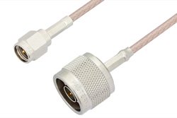 SMA Male to N Male Cable 12 Inch Length Using RG316 Coax, RoHS