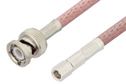 SMC Plug to BNC Male Cable 72 Inch Length Using RG142 Coax, RoHS