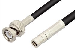 SMB Plug to BNC Male Cable 12 Inch Length Using RG58 Coax, RoHS