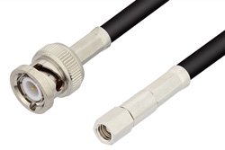 SMC Plug to BNC Male Cable 60 Inch Length Using RG58 Coax