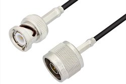 N Male to BNC Male Cable 36 Inch Length Using RG174 Coax