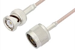 N Male to BNC Male Cable 12 Inch Length Using RG316 Coax