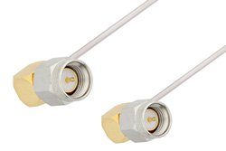 SMA Male Right Angle to SMA Male Right Angle Cable 48 Inch Length Using PE-SR047AL Coax