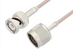 N Male to BNC Male Cable 12 Inch Length Using RG316-DS Coax
