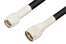 SMA Male to Mini UHF Male Cable 24 Inch Length Using RG223 Coax, RoHS