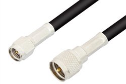 SMA Male to Mini UHF Male Cable 60 Inch Length Using RG58 Coax, RoHS