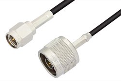 SMA Male to N Male Cable 12 Inch Length Using RG174 Coax