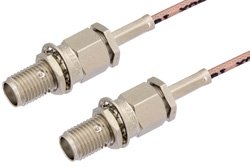 SMA Female Bulkhead to SMA Female Bulkhead Cable 24 Inch Length Using RG178 Coax