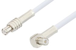 MCX Plug to MCX Plug Right Angle Cable 12 Inch Length Using RG188 Coax