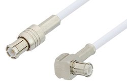 MCX Plug to MCX Plug Right Angle Cable 12 Inch Length Using RG196 Coax