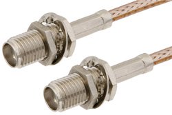 SMA Female Bulkhead to SMA Female Bulkhead Cable 60 Inch Length Using RG316 Coax