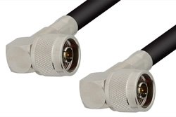 N Male Right Angle to N Male Right Angle Cable 12 Inch Length Using PE-B405 Coax