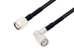 TNC Male to TNC Male Right Angle Cable 200 CM Length Using RG58 Coax , LF Solder