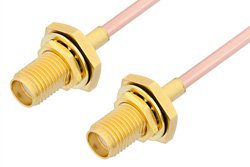 SMA Female Bulkhead to SMA Female Bulkhead Cable Using RG405 Coax, LF Solder, RoHS