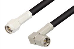 SMA Male to SMA Male Right Angle Cable 12 Inch Length Using RG58 Coax