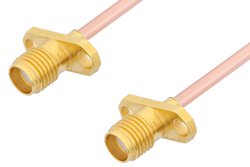 SMA Female 2 Hole Flange to SMA Female 2 Hole Flange Cable 12 Inch Length Using RG405 Coax, RoHS