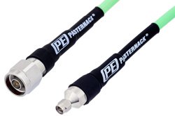 N Male to SMA Male Low Loss Test Cable 12 Inch Length Using PE-P300LL Coax, RoHS