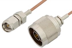 SMA Male to N Male Cable 12 Inch Length Using RG178 Coax