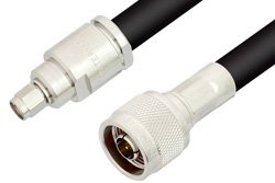 SMA Male to N Male Cable 12 Inch Length Using RG8 Coax