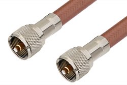 UHF Male to UHF Male Cable 12 Inch Length Using RG393 Coax, RoHS