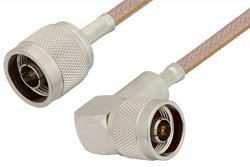 N Male to N Male Right Angle Cable 12 Inch Length Using RG400 Coax