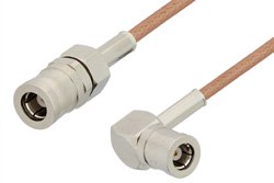 SMB Plug to SMB Plug Right Angle Cable 12 Inch Length Using RG178 Coax