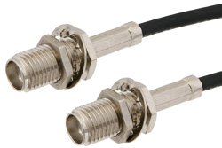 SMA Female Bulkhead to SMA Female Bulkhead Cable 12 Inch Length Using RG174 Coax