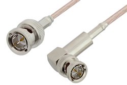 75 Ohm BNC Male to 75 Ohm BNC Male Right Angle Cable 48 Inch Length Using 75 Ohm RG179 Coax, RoHS